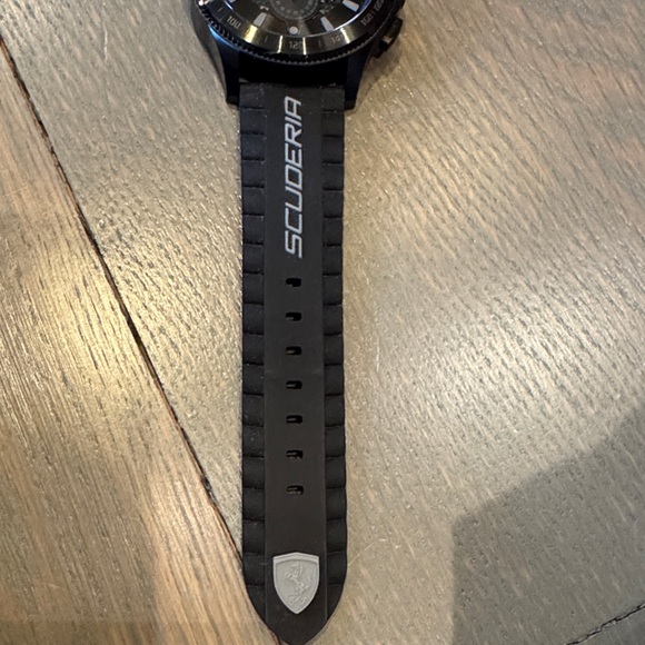 Ferrari Black Sport Watch with Yellow Shield Accent - Picture 4 of 9